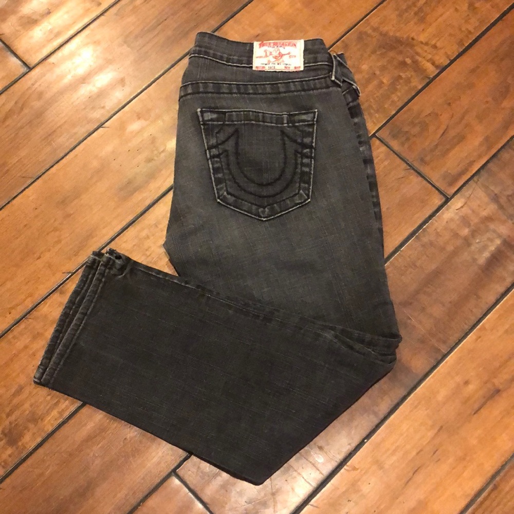 Low Rise True Religion Black Cropped Jeans Size 28